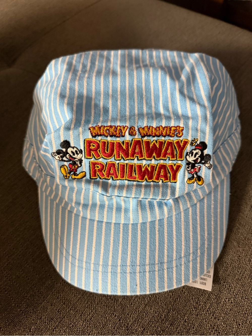 Disney Runaway Railway Kids Cap in Light Blue & White